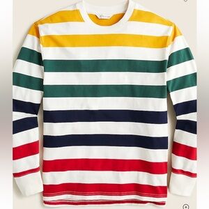 J. Crew Rugby men’s Crewneck Shirt in Multi color stripe rainbow